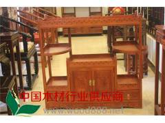 东阳木雕红木家具市场缅甸花梨木花边茶水柜价格图3