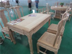 德州古典老榆木餐桌椅白茬批发图3
