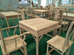 山东私人定制家具纯实木老榆木家具餐桌椅