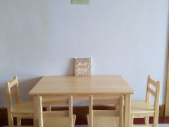 实木小桌椅儿童樟子松实木课桌方学习圆写字桌幼儿园实木课桌椅