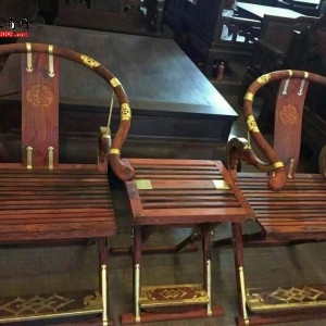 老挝大红酸枝交椅 三件套精致做工