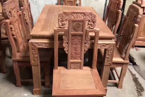 缅甸花梨木餐桌椅红木家具批发