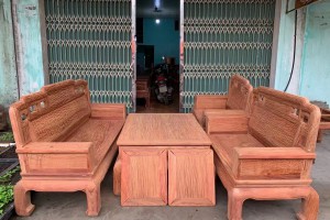 缅甸花梨满水波纹国色天香六件套沙发
