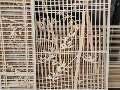 实木屏风,中式花格,日本进口桧木材料